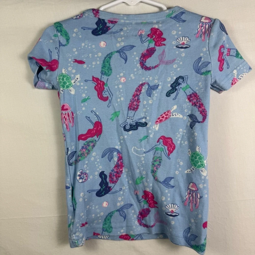 Rumi & Ryder Blue Mermaid Patterned Shirt Girls Size S